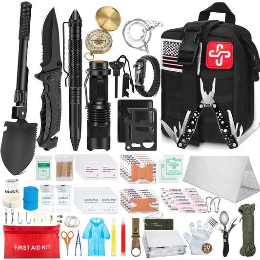 238 Pieces Emergency Survival Kit with Tent and Molle Pouch