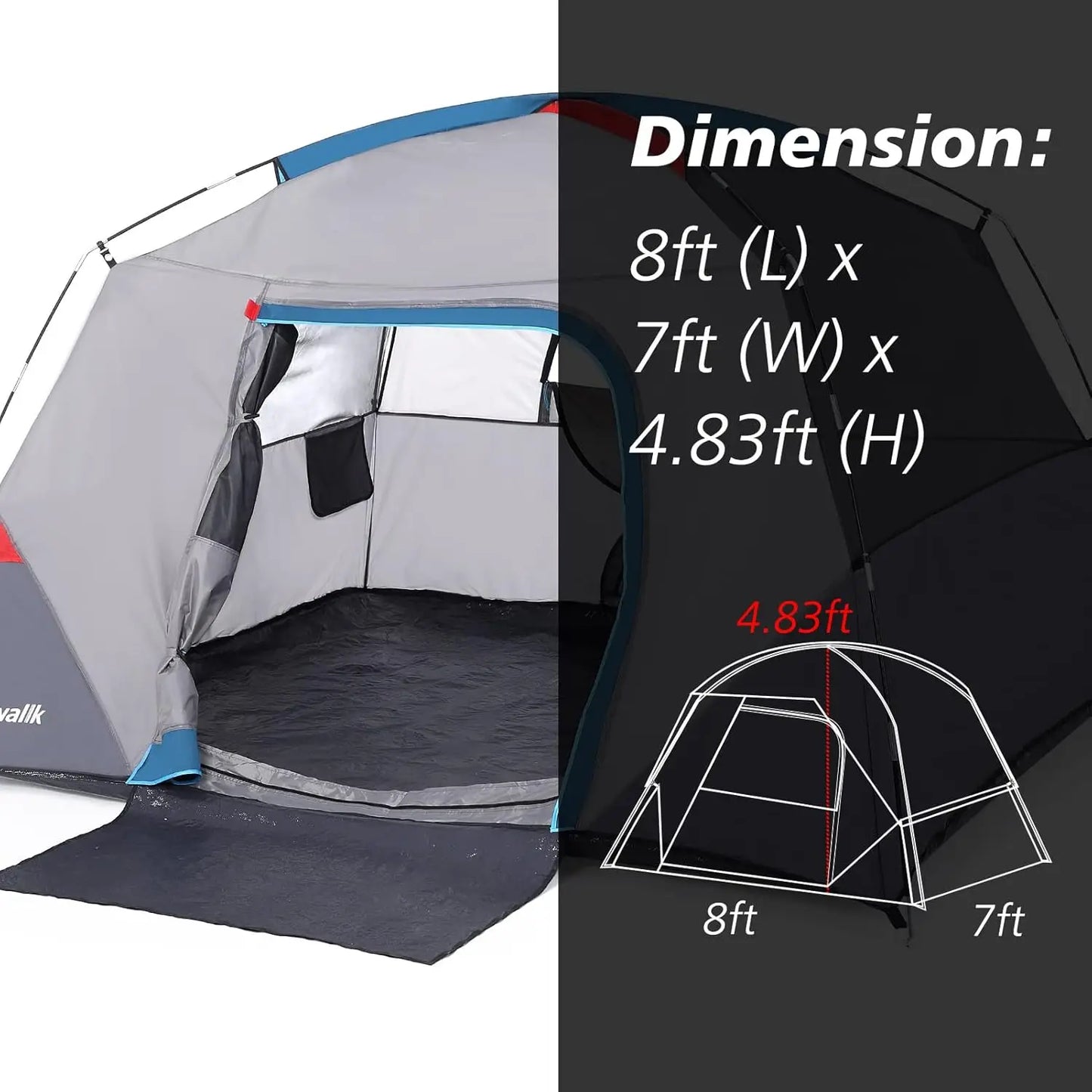 Easy Set-Up Camping Tent for 4-6 People