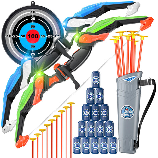 LED Light Up Bow and Arrow Toy Set for Kids