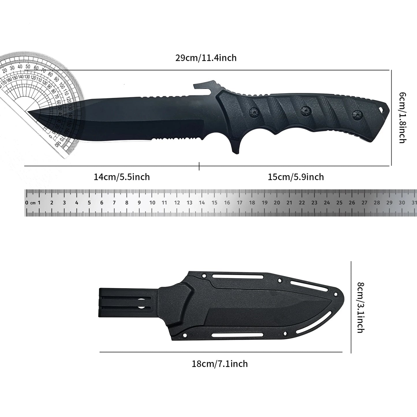 Fixed Blade Survival Knife for Outdoor and EDC Use