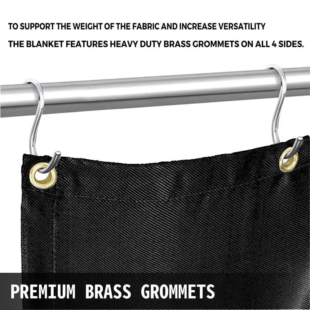 8x10ft Black Fiberglass Blanket - Fireproof Thermal Insulation Mat with Carry Bag - Heat Resistant & Fire Retardant
