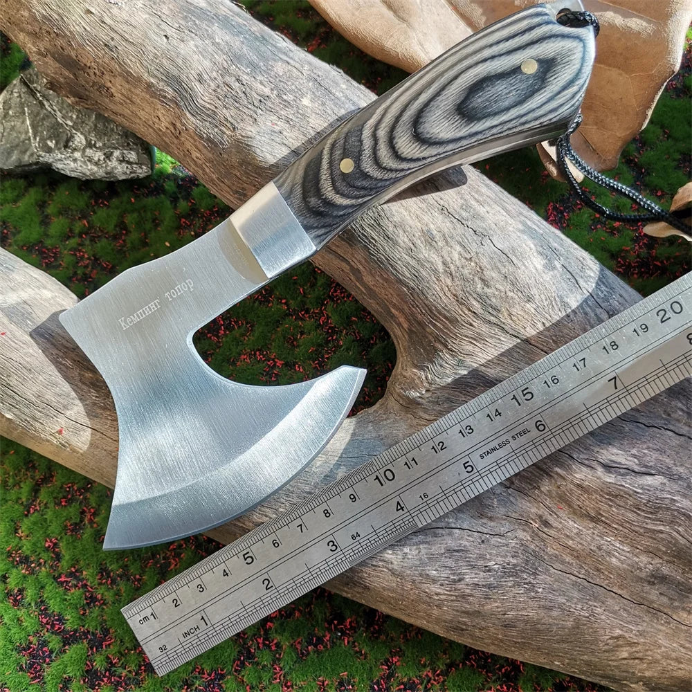 Wooden Handle Stainless Steel Survival Axe