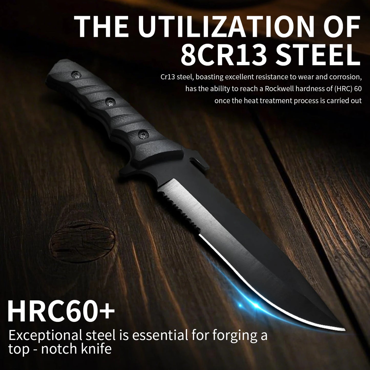 Fixed Blade Survival Knife for Outdoor and EDC Use
