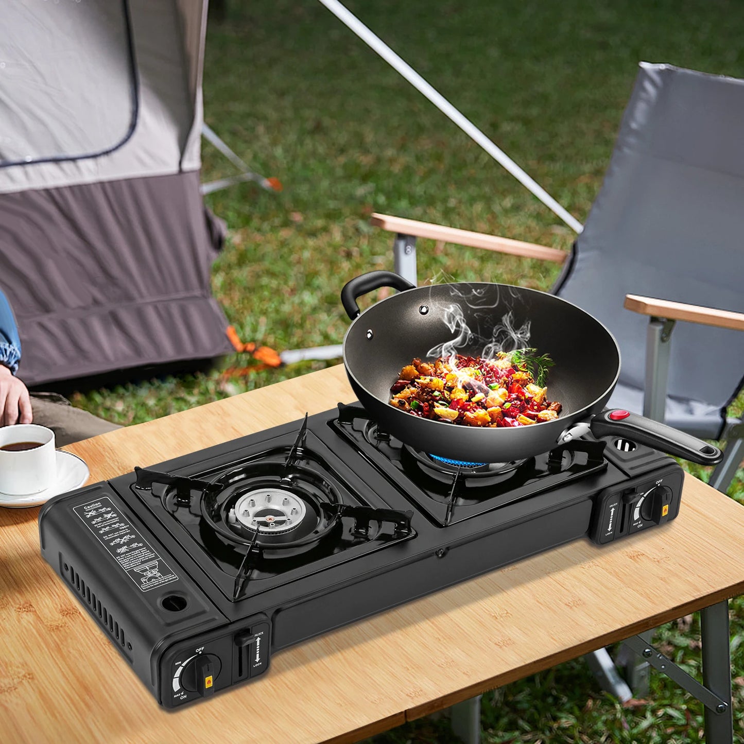 Butane Camping Stove with Auto Ignition for RVs and Camping