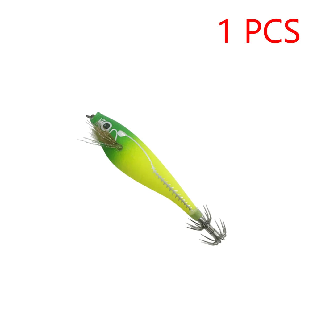 Fluorescent Fishing Lure 110mm 10.5g Glow in the Dark Jigging Bait w/Built-In Bead & Squid Hook Artificial Tackle 1–3 Pieces