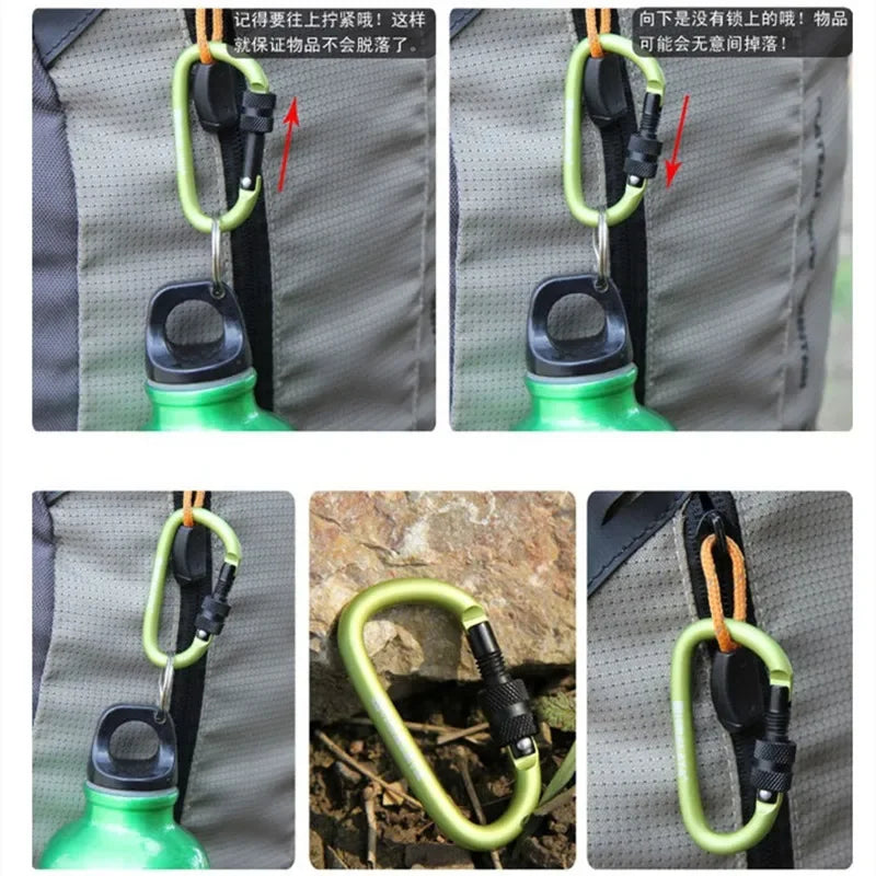 5PCS Aluminum Carabiner Clip Set for Camping, Hiking, and Keychains