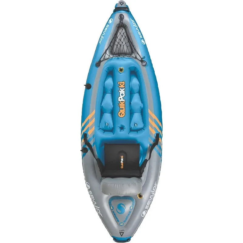 1 Person Inflatable Kayak with Backpack and Quick Setup
