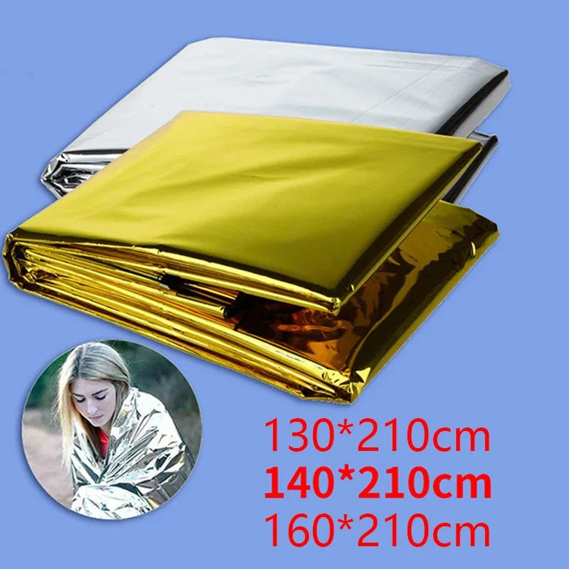 Emergency Thermal Blanket Waterproof Windproof for Camping & Survival