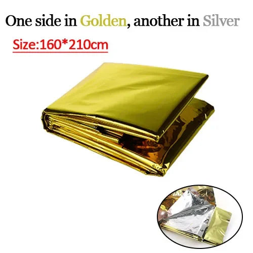 Folding Emergency Thermal Blanket for Outdoor Survival & First Aid