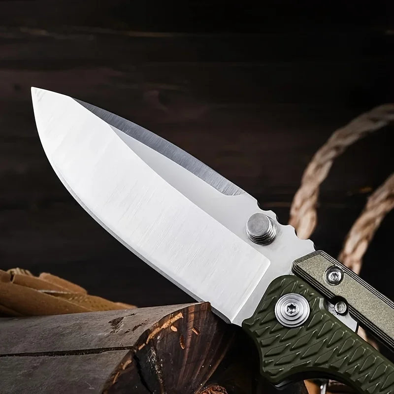 Stainless Steel Outdoor Survival and Camping Knife - Green