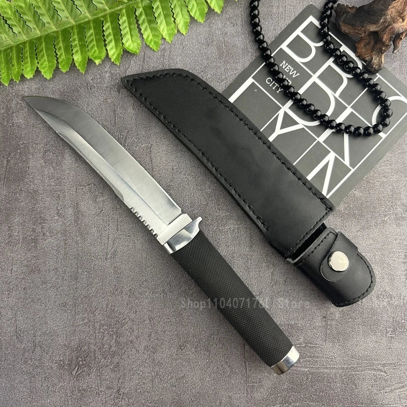 High Hardness Large Straight Knife for Hunting, Camping, Hiking, and Survival