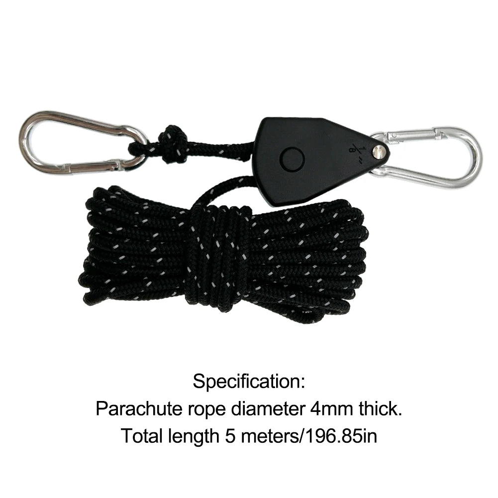 Reflective Parachute Cord 5M Tent Rope with Buckle