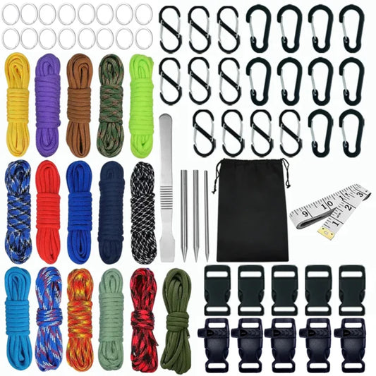 550 Paracord Rope Kit 5m Crafting Set for Outdoor, DIY Bracelets and Lanyards