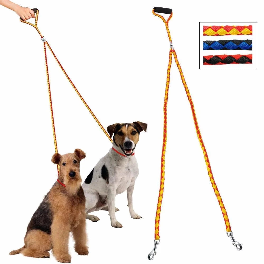 Tangle-Free Dual Dog Leash with 360° Rotation