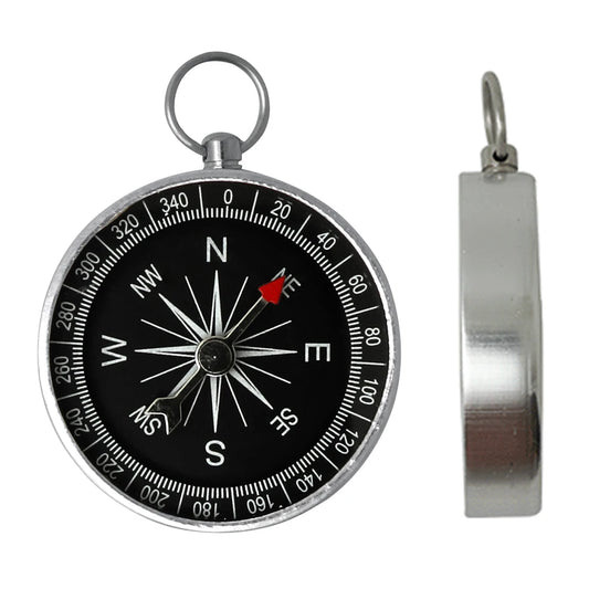 Outdoor Aluminum Alloy Navigation Compass Keychain for Camping and Hiking