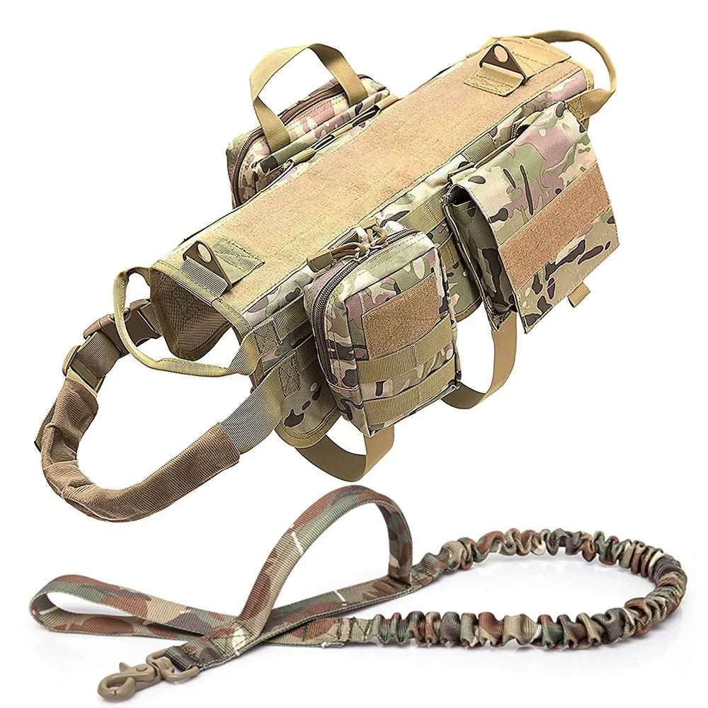 Military Dog Harness and Leash Set for Large Breeds