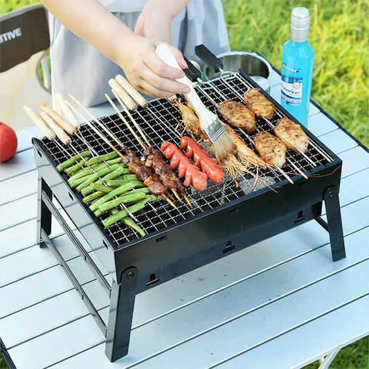 Portable Charcoal Grill Stainless Steel for Outdoor Cooking