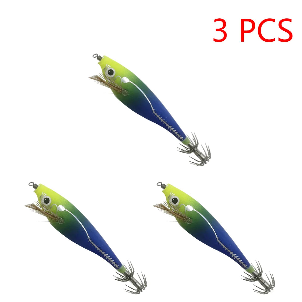 Fluorescent Fishing Lure 110mm 10.5g Glow in the Dark Jigging Bait w/Built-In Bead & Squid Hook Artificial Tackle 1–3 Pieces