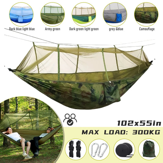 Automatic Quick-Opening Mosquito Net Hammock for Camping and Travel