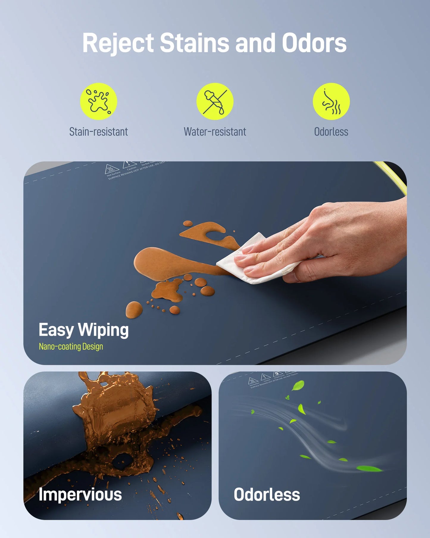 Electric Food Warming Tray with 8 Temp Settings & Foldable Heat Mat