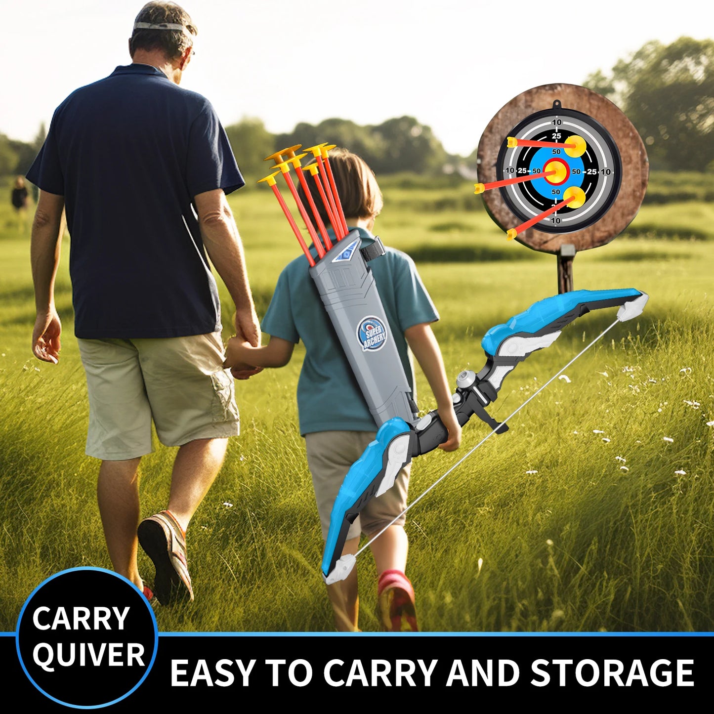 LED Light Up Bow and Arrow Toy Set for Kids