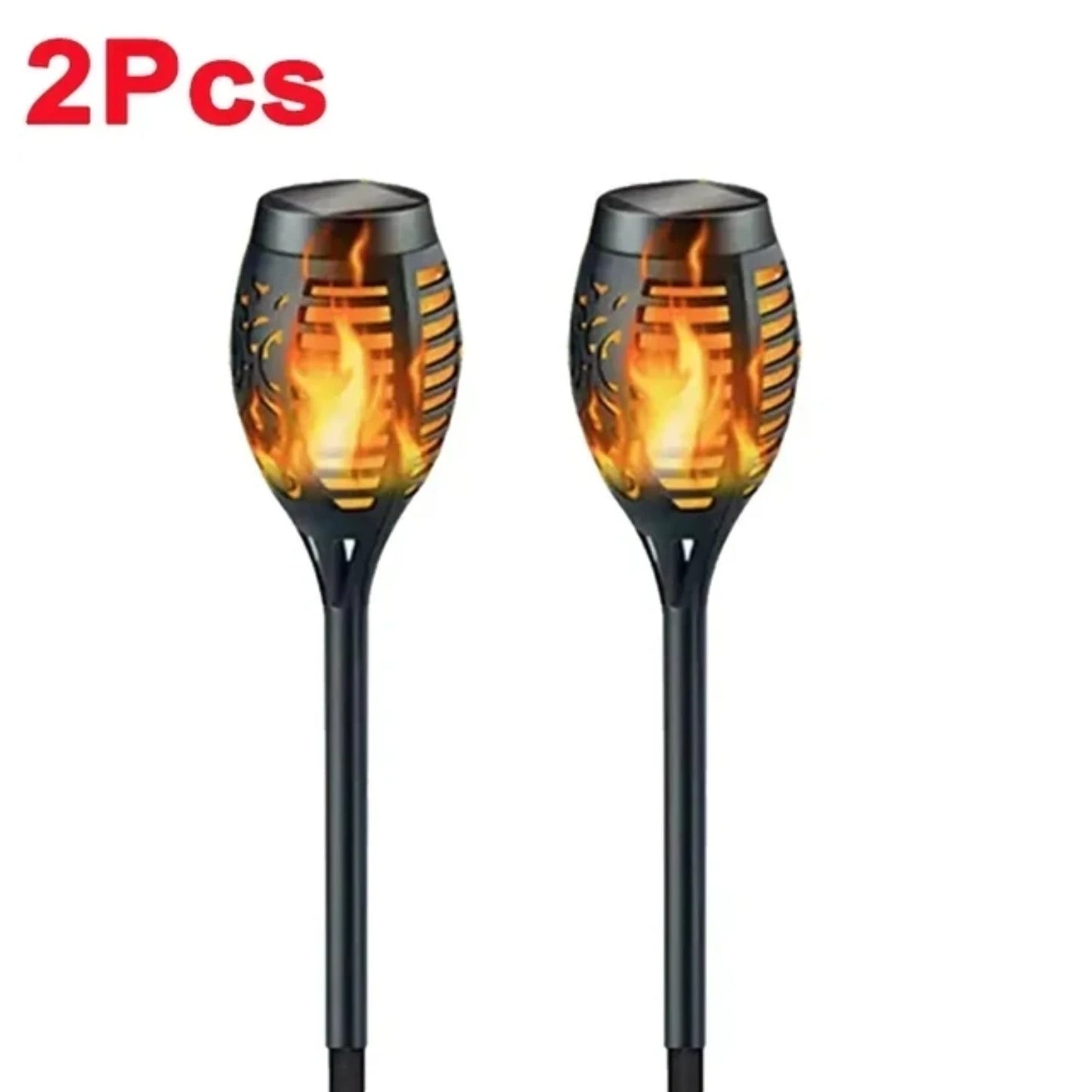 1, 2 or 4 Outdoor Waterproof Solar Torch Lights LED Flickering Flame Lamps