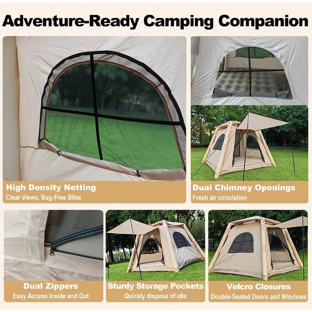 4 Season Inflatable Camping Tent for 2 to 4 People