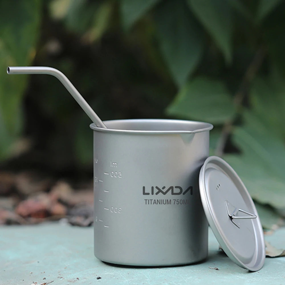 Water/Coffee Cup with Lid and Handle Outdoor Camping