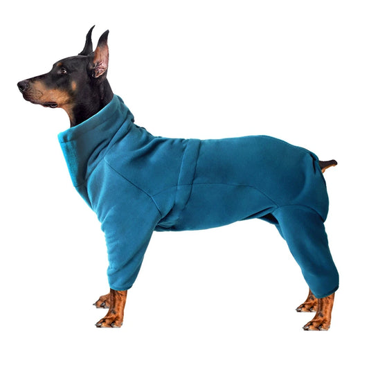 Winter Warm Dog Fleece Coat Adjustable Hoodie