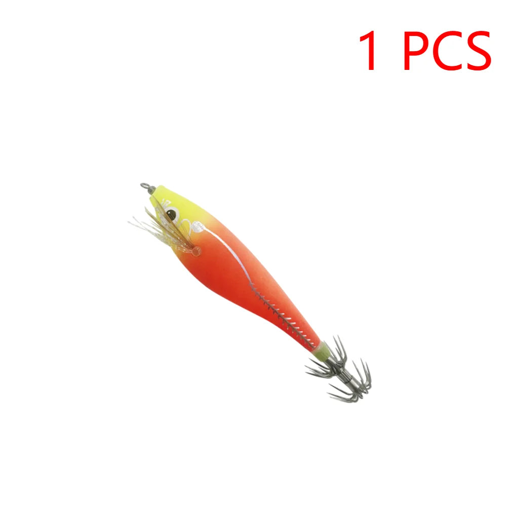 Fluorescent Fishing Lure 110mm 10.5g Glow in the Dark Jigging Bait w/Built-In Bead & Squid Hook Artificial Tackle 1–3 Pieces