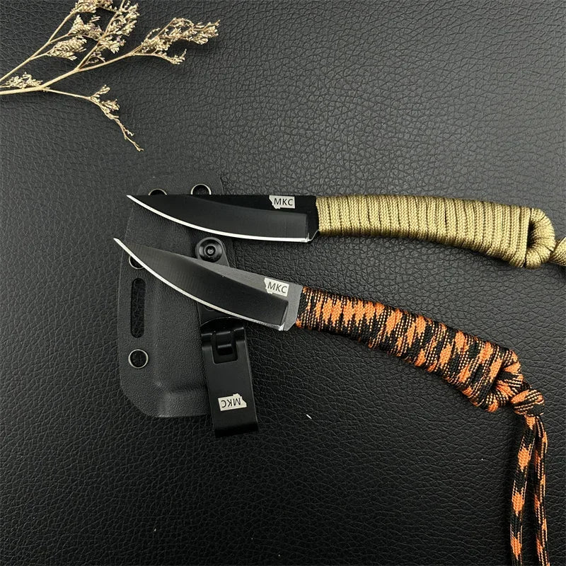 Fixed Blade Survival Knife with Nylon Rope Handle