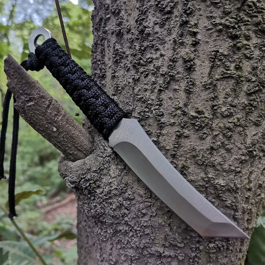 Fixed Blade Survival Knife with Sheath and Cord Tool