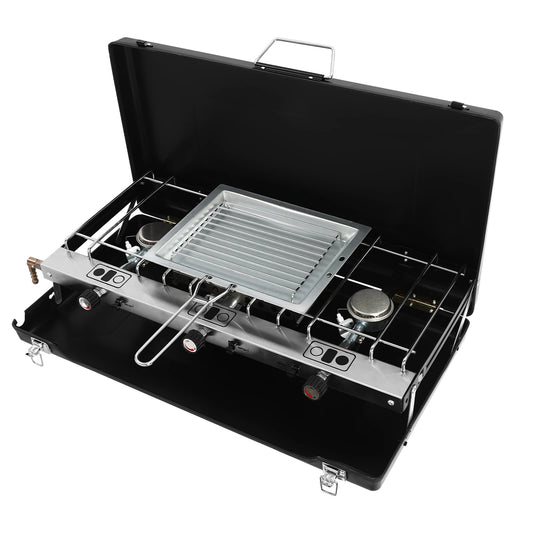 Portable 3 Burner Propane Camping Stove