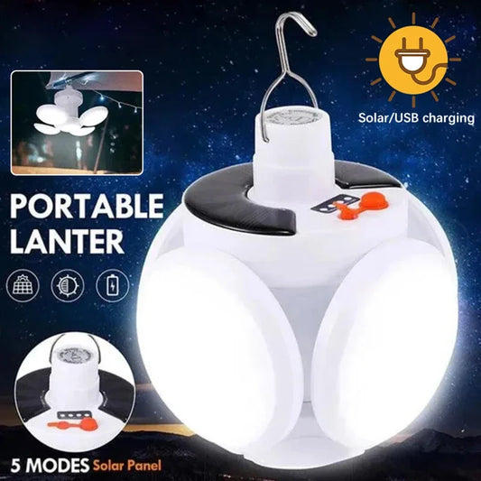 Rechargeable LED Solar Camping Bulb Flashlight