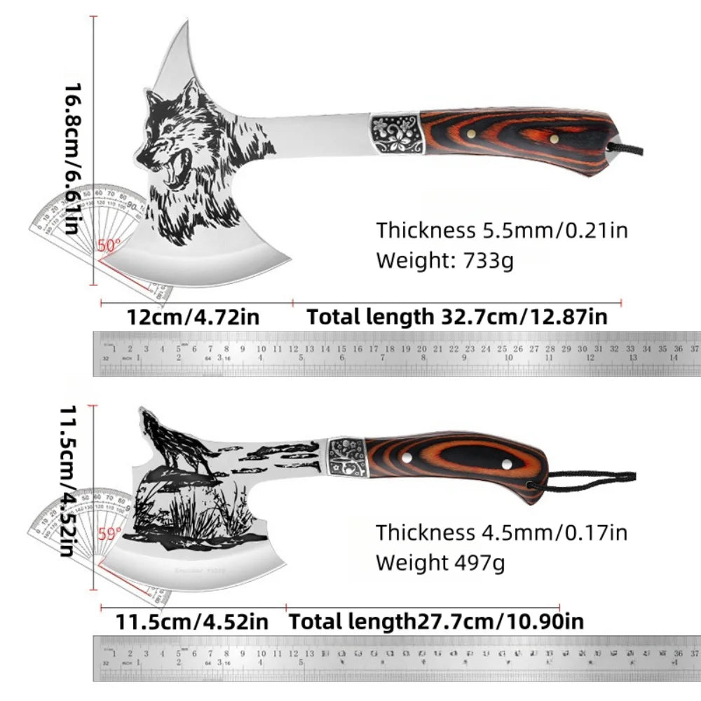 1 pc Stainless Steel Camping Axe with Sheath