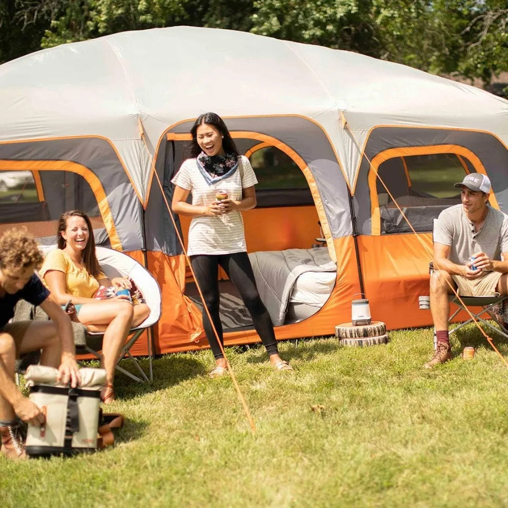 Tent for Family Camping. 10-12 Person Large Multi Room Cabin Tent