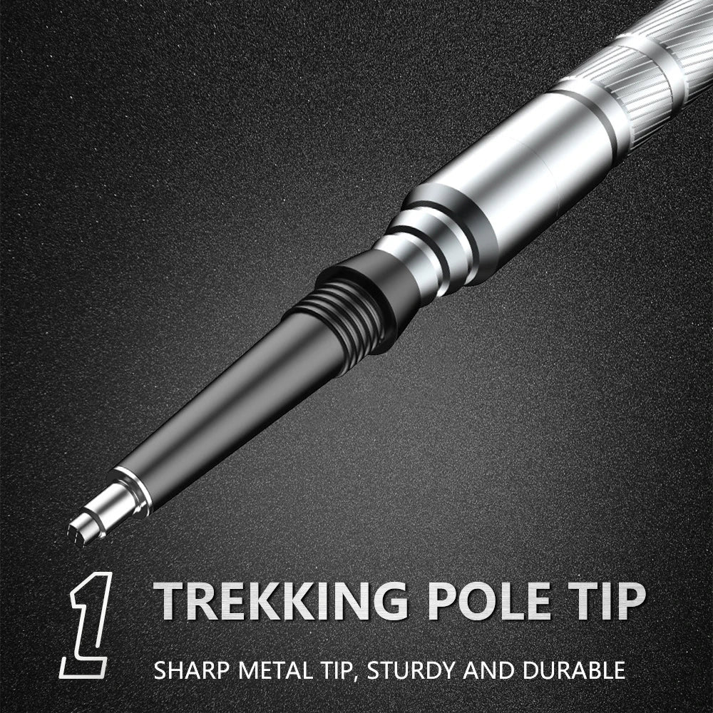 Collapsible Multifunction Trekking Pole for Hiking & Climbing with Tools