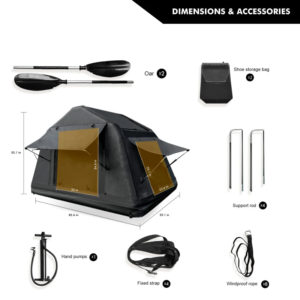 Foldable Inflatable Rooftop Tent for SUV Camping