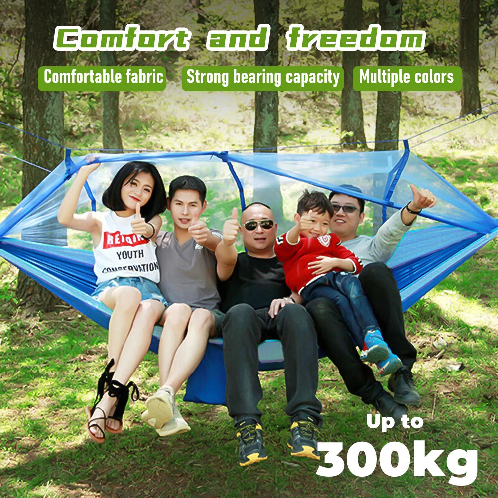 Automatic Quick-Opening Mosquito Net Hammock for Camping and Travel