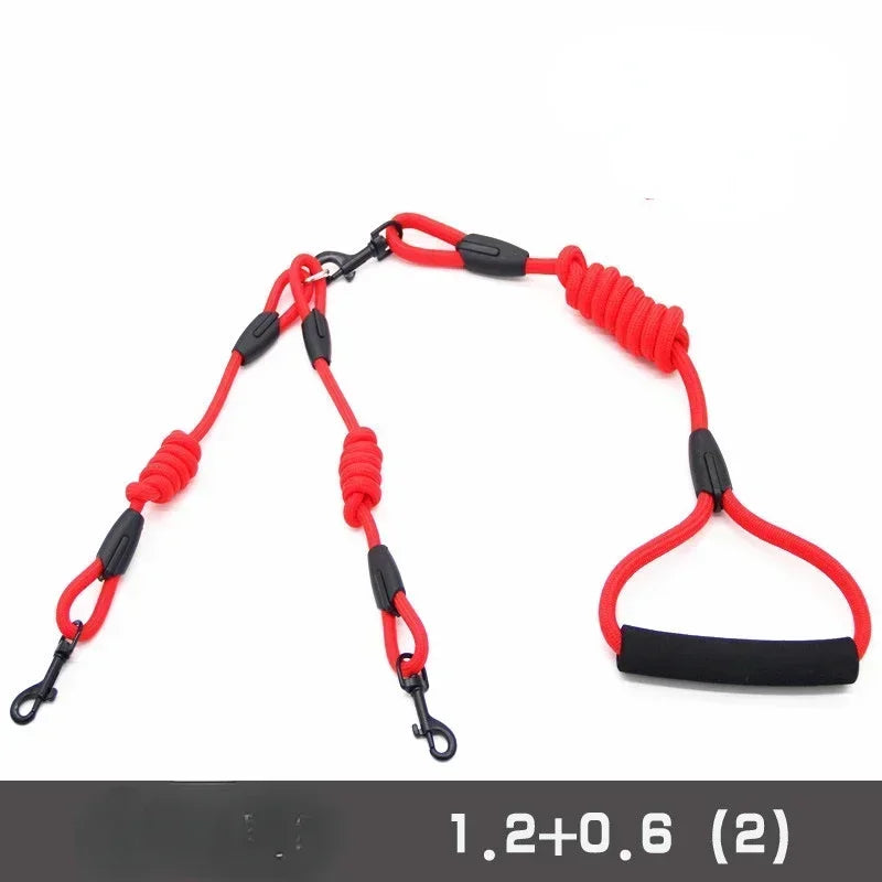 Double Dog Leash Coupler for Small Pets Nylon Twin Lead