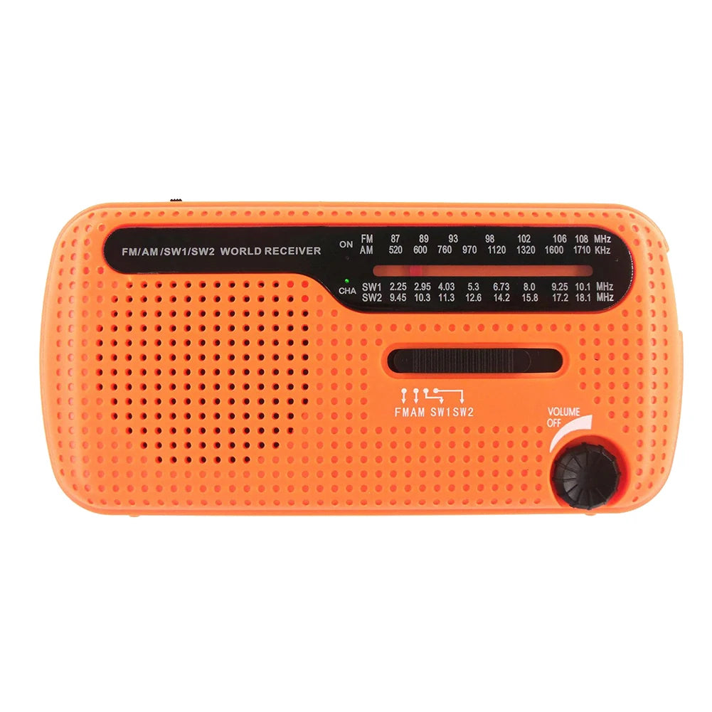 Solar Hand Crank Emergency Radio with AM/FM/SW, Flashlight & 2000mAh Power Bank