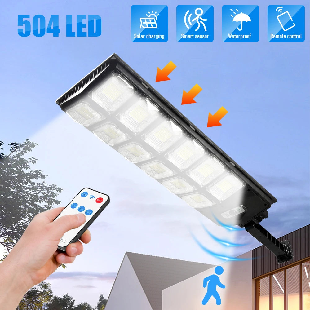504 LED Powerful Solar Lights Outdoor Motion Sensor Waterproof
