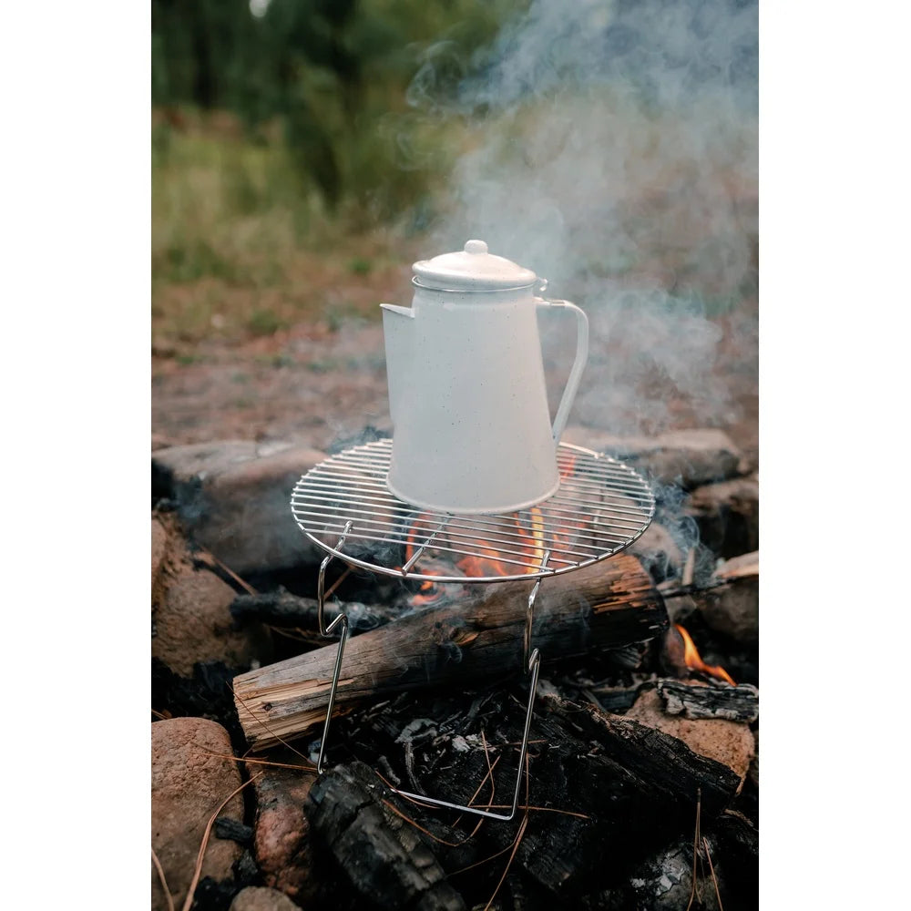Enamel Percolator Coffee Pot 8 Cup with Basket for Camping