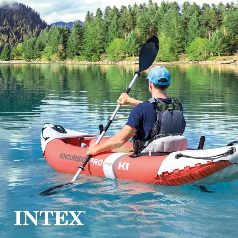 Inflatable Single Seat Kayak Set with Pump and Paddle