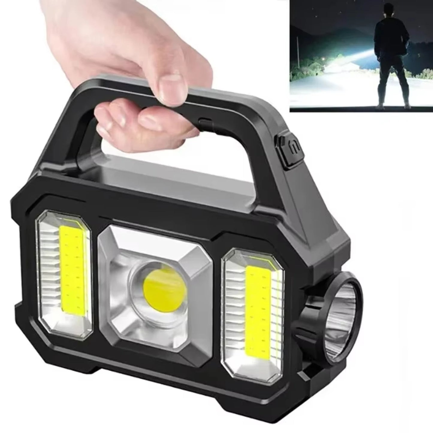 Solar Rechargeable Zoomable Waterproof Flashlight