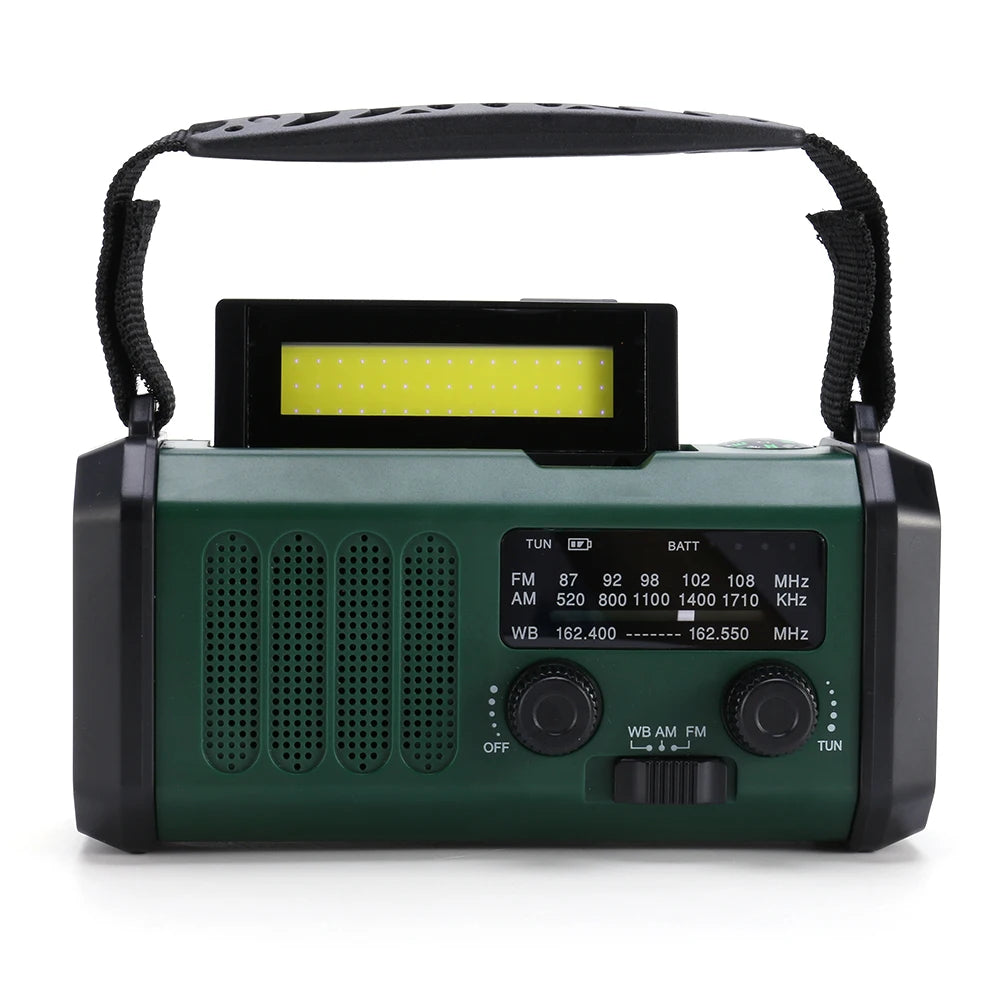 LED Emergency Hand Crank Radio with Flashlight and Solar Charging