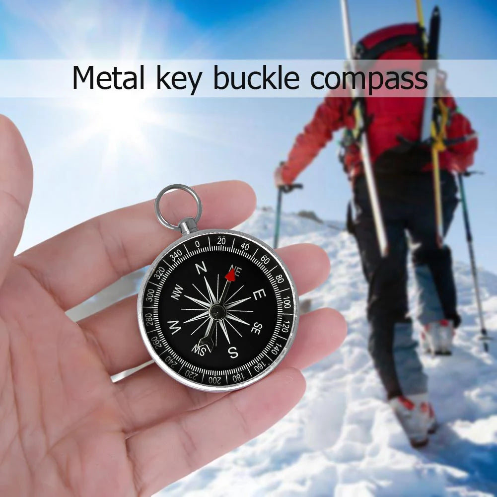 Outdoor Aluminum Alloy Navigation Compass Keychain for Camping and Hiking