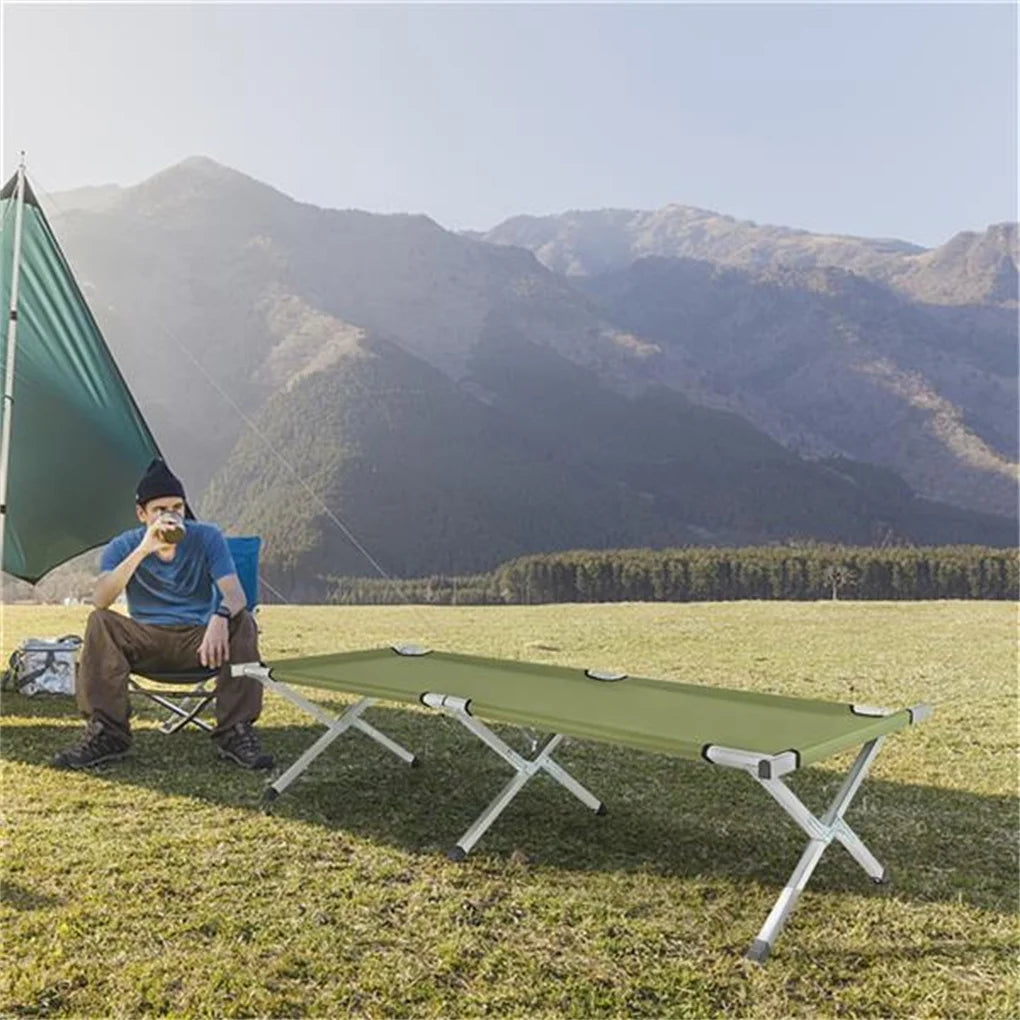 Camping Cot Portable Folding Bed Ultralight Aluminum Alloy with Carrying Bag