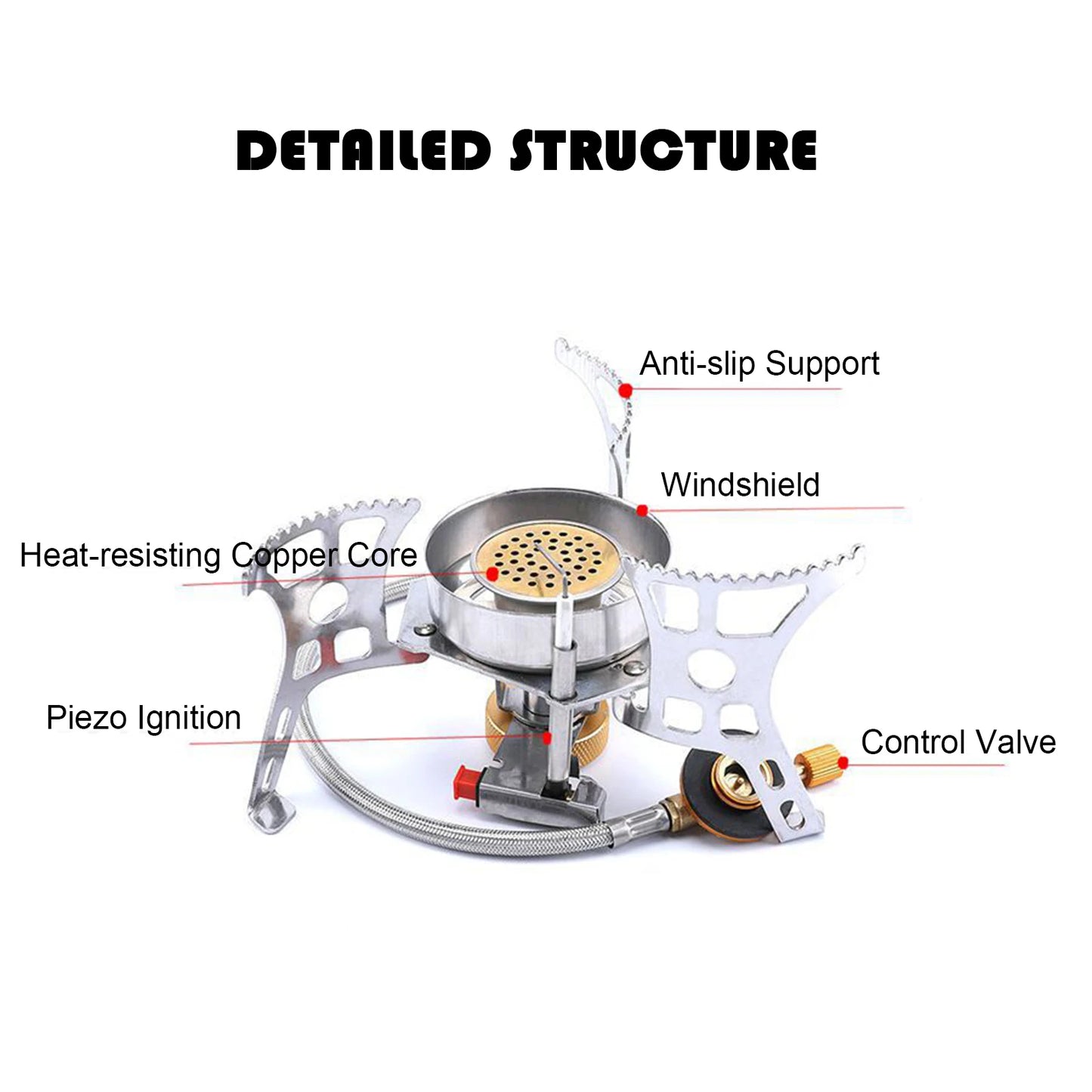 3900W Portable Camping Gas Stove with Ignition