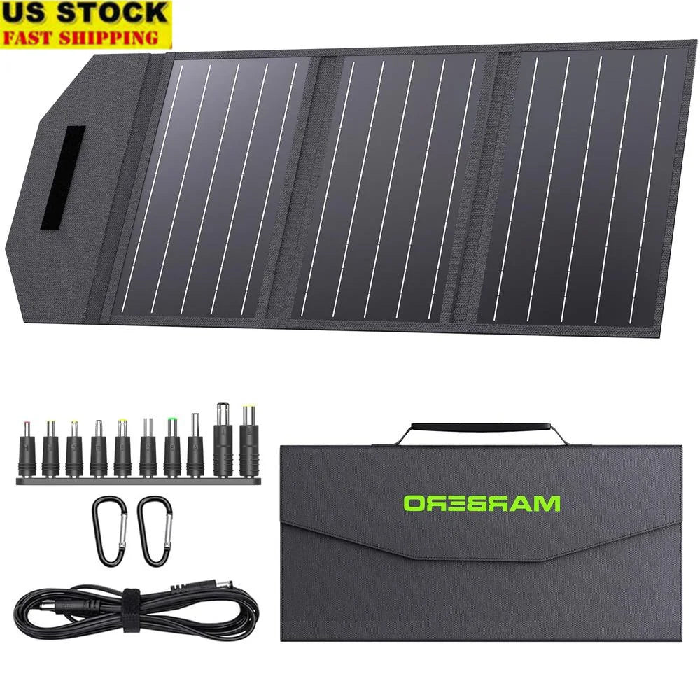 30W Foldable Solar Panel Charger with USB & DC Ports